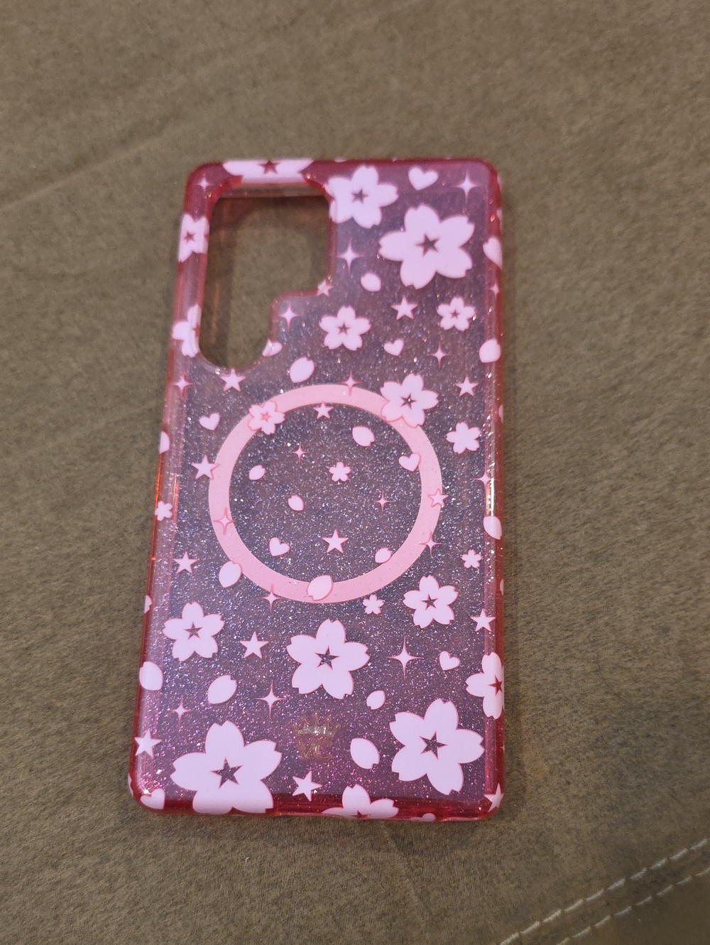 Velvet Caviar Pink Floral Glitter Phone Case Samsung S25 Ultra